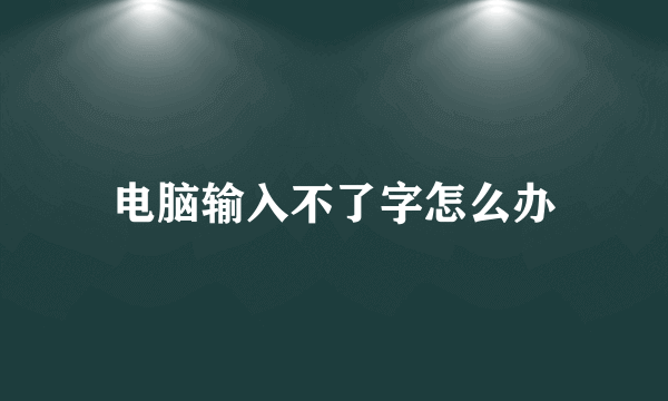 电脑输入不了字怎么办