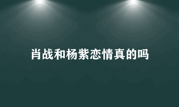 肖战和杨紫恋情真的吗