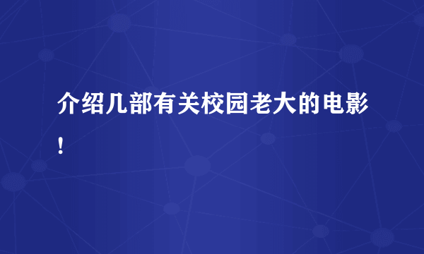 介绍几部有关校园老大的电影!