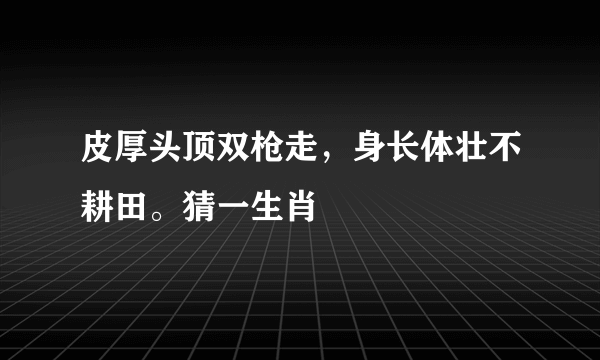 皮厚头顶双枪走，身长体壮不耕田。猜一生肖