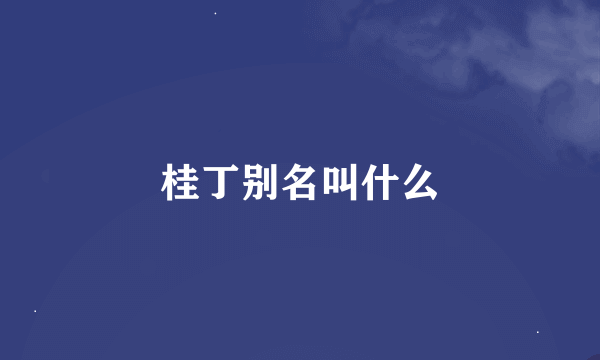 桂丁别名叫什么