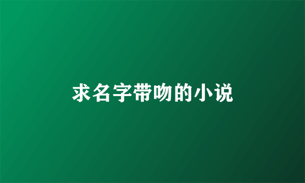 求名字带吻的小说