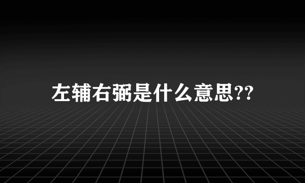 左辅右弼是什么意思??