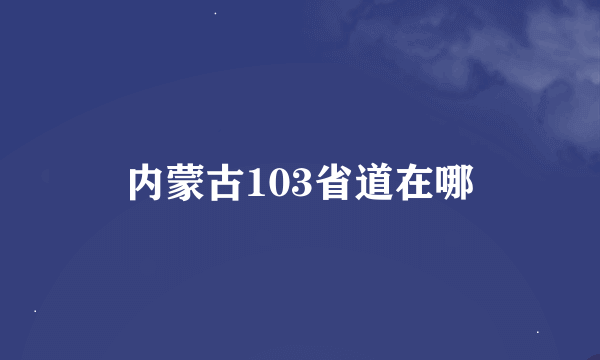 内蒙古103省道在哪