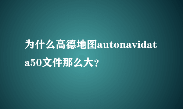 为什么高德地图autonavidata50文件那么大？