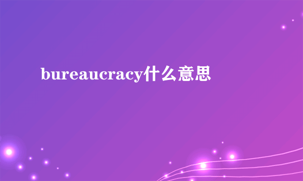 bureaucracy什么意思