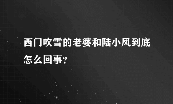 西门吹雪的老婆和陆小凤到底怎么回事？