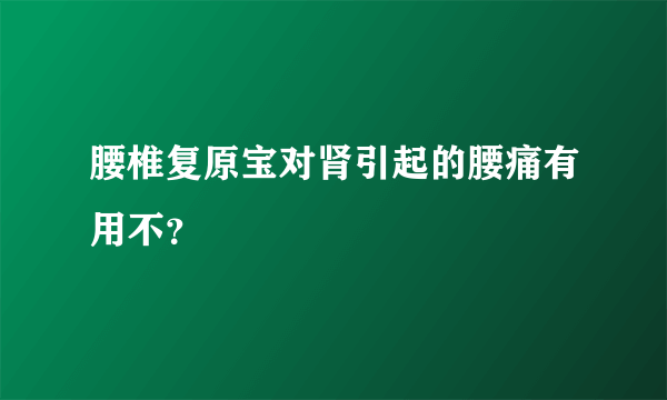 腰椎复原宝对肾引起的腰痛有用不？