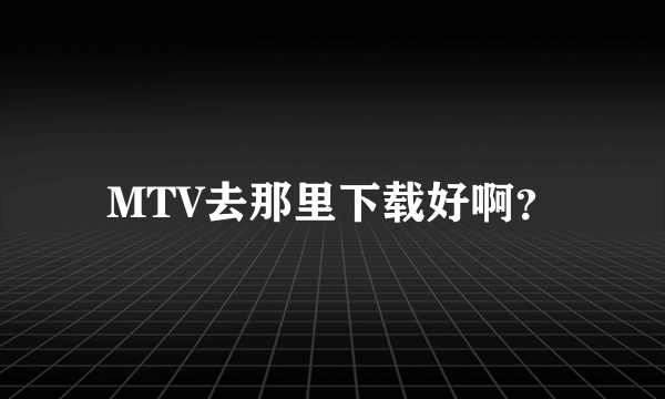 MTV去那里下载好啊？