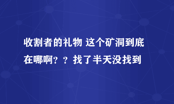 收割者的礼物 这个矿洞到底在哪啊？？找了半天没找到