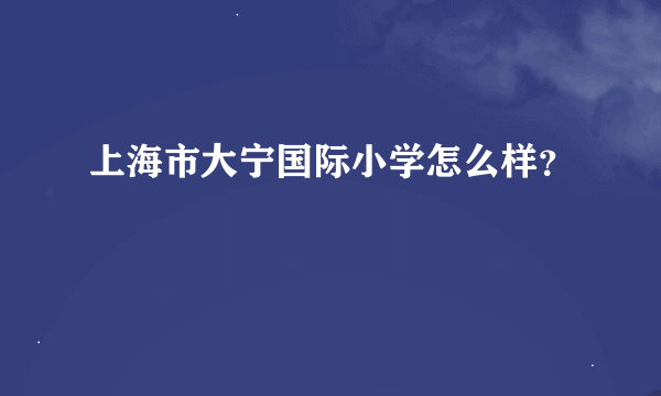 上海市大宁国际小学怎么样？