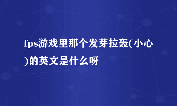 fps游戏里那个发芽拉轰(小心)的英文是什么呀