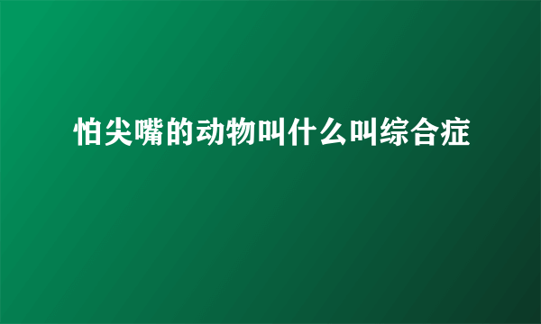 怕尖嘴的动物叫什么叫综合症