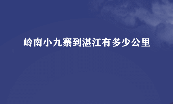 岭南小九寨到湛江有多少公里