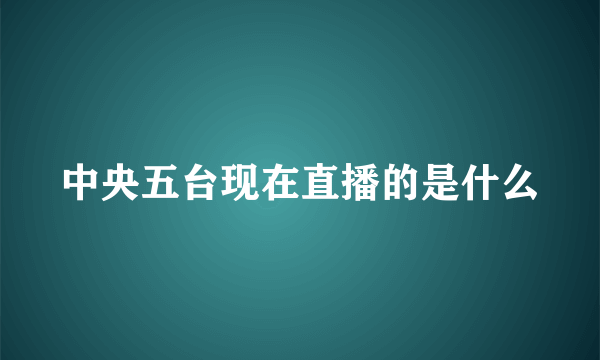 中央五台现在直播的是什么