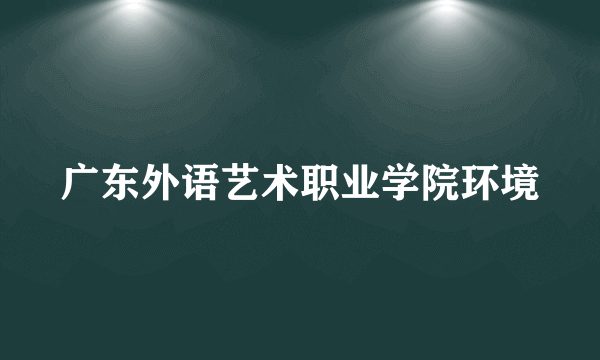 广东外语艺术职业学院环境