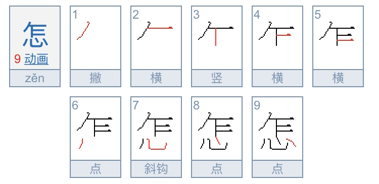 怎字笔顺