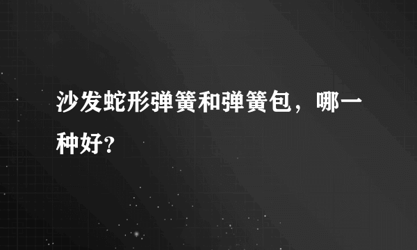 沙发蛇形弹簧和弹簧包，哪一种好？