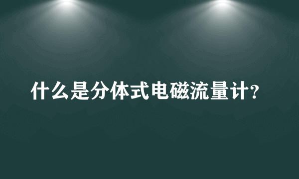 什么是分体式电磁流量计？