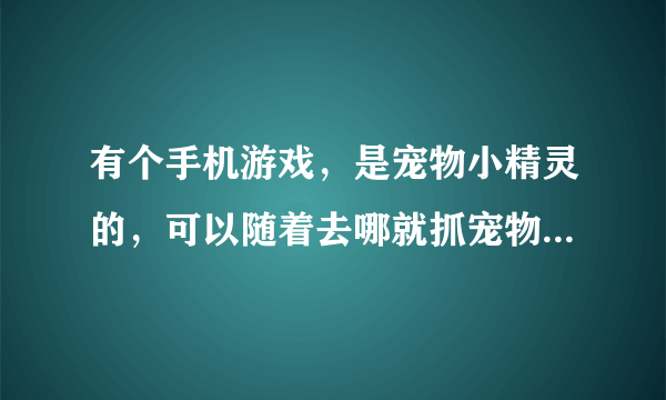 有个手机游戏，是宠物小精灵的，可以随着去哪就抓宠物，谁知道那是什么游戏软件？