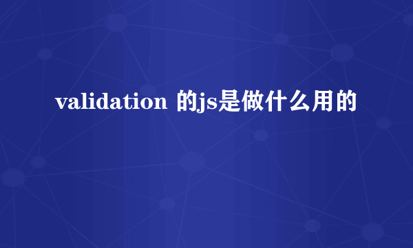 validation 的js是做什么用的