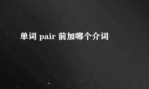 单词 pair 前加哪个介词