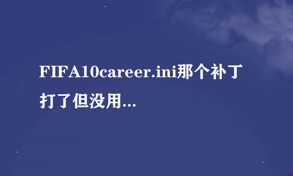 FIFA10career.ini那个补丁打了但没用啊，怎么办