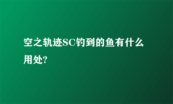 空之轨迹SC钓到的鱼有什么用处?