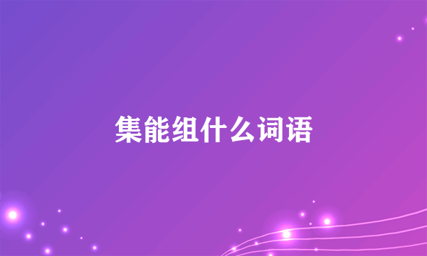 集能组什么词语