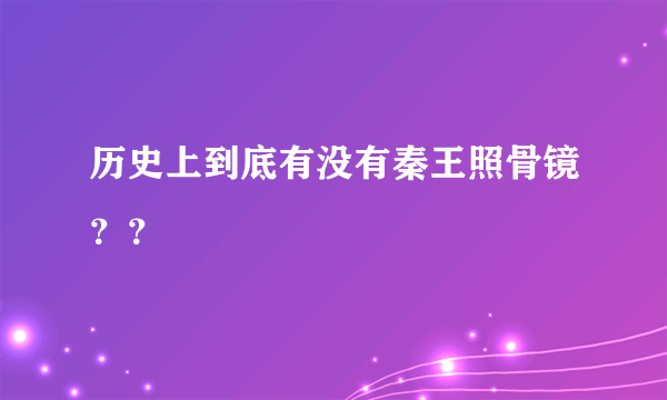 历史上到底有没有秦王照骨镜？？