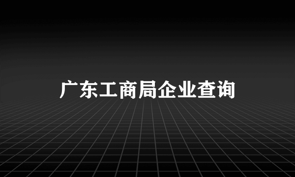 广东工商局企业查询