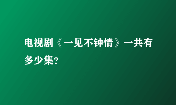 电视剧《一见不钟情》一共有多少集？