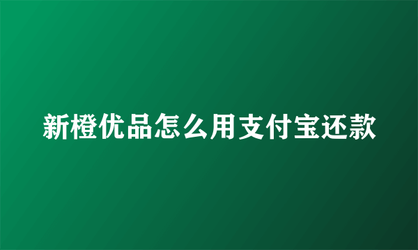 新橙优品怎么用支付宝还款