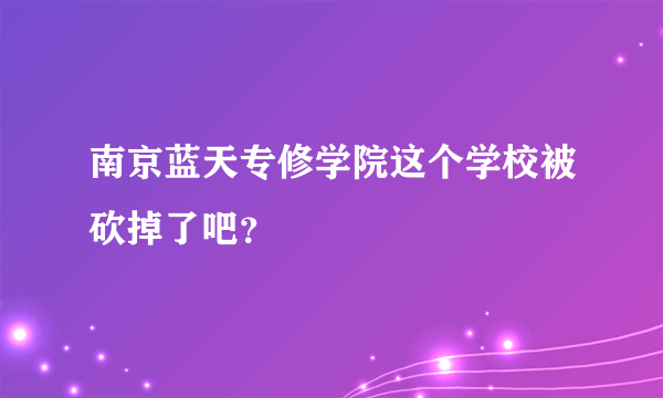 南京蓝天专修学院这个学校被砍掉了吧？