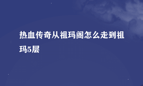 热血传奇从祖玛阁怎么走到祖玛5层