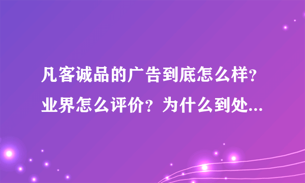 凡客诚品的广告到底怎么样？业界怎么评价？为什么到处都是恶搞。