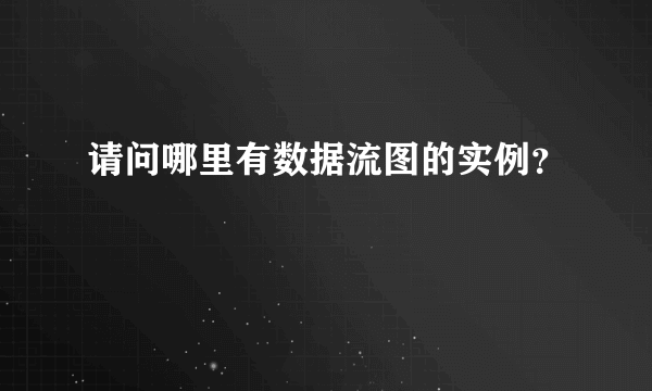 请问哪里有数据流图的实例？