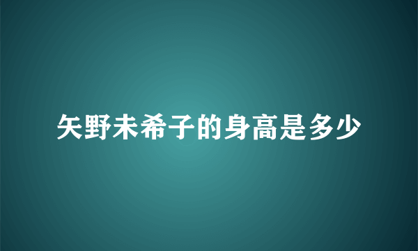 矢野未希子的身高是多少