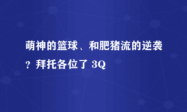 萌神的篮球、和肥猪流的逆袭？拜托各位了 3Q