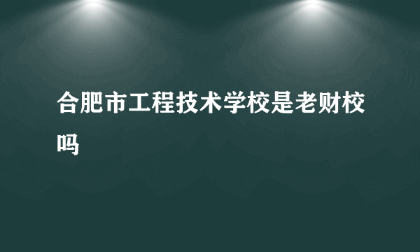 合肥市工程技术学校是老财校吗