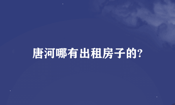 唐河哪有出租房子的?