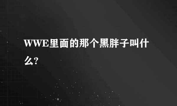 WWE里面的那个黑胖子叫什么?