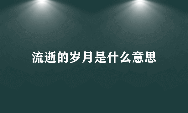 流逝的岁月是什么意思