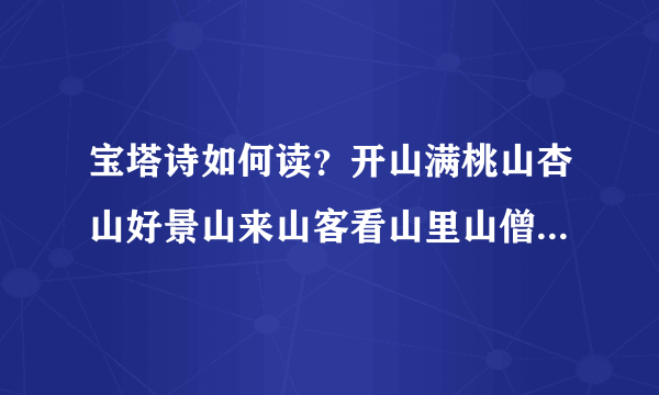 宝塔诗如何读？开山满桃山杏山好景山来山客看山里山僧山客山山中山路转山崖