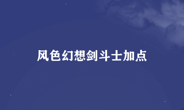 风色幻想剑斗士加点