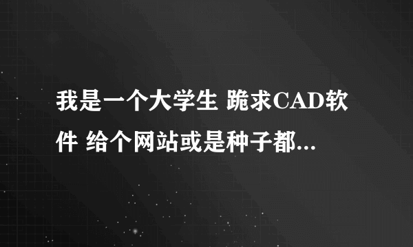 我是一个大学生 跪求CAD软件 给个网站或是种子都行 下载好多都不能用 最好是免安装版