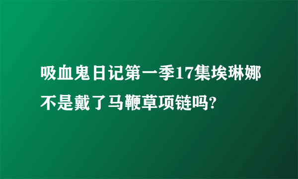 吸血鬼日记第一季17集埃琳娜不是戴了马鞭草项链吗?