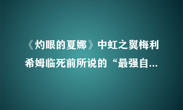 《灼眼的夏娜》中虹之翼梅利希姆临死前所说的“最强自在法”是什么？还有为什么天目一个那么强？他仅仅...