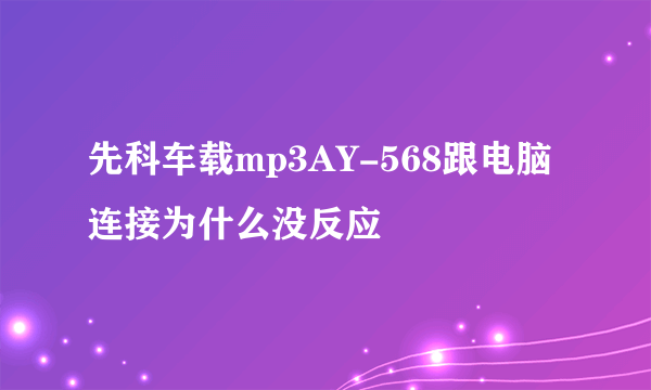 先科车载mp3AY-568跟电脑连接为什么没反应