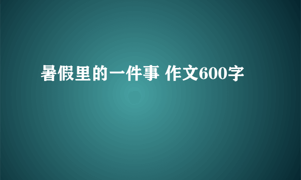 暑假里的一件事 作文600字